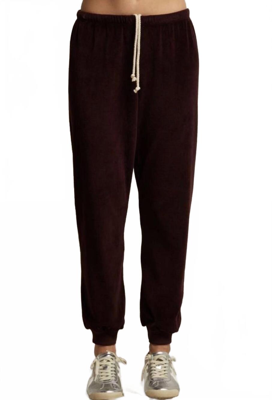 NEW PERFECTWHITETEE bailey velour jogger in blackberry